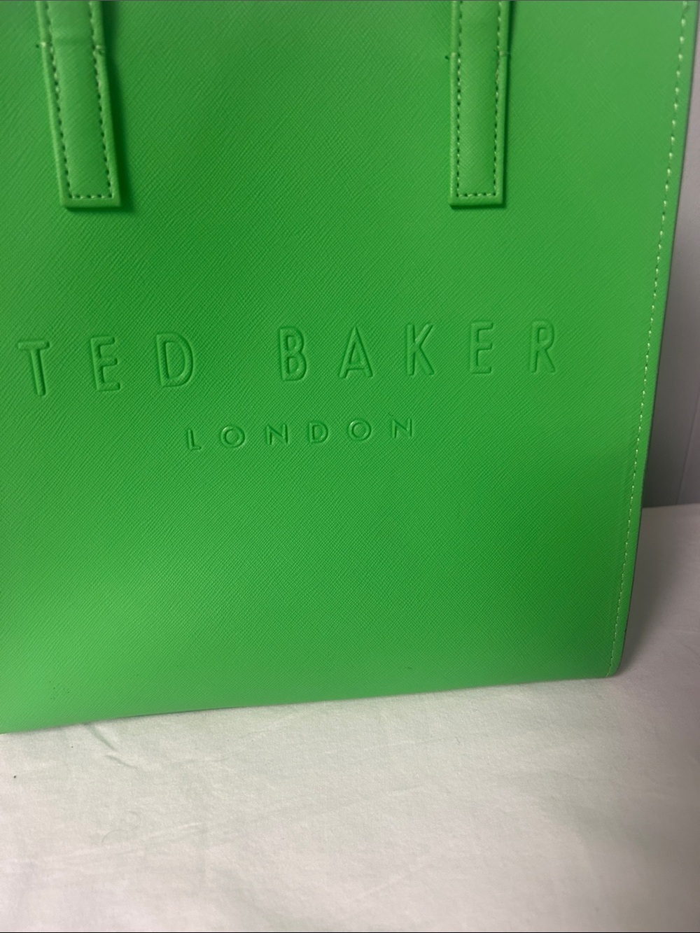 Ted Baker Neon Green Structured Tote - Picture 2 of 3